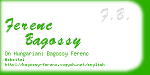 ferenc bagossy business card